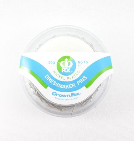 Szpilki metalowe krawieckie 26 mm Crown Fox 25g w pudełeczku z gąbką