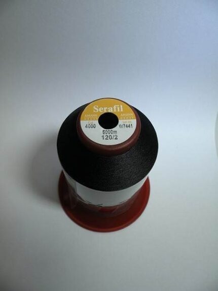 NIĆ AMANN SERAFIL 120/2 180 tex 16 DO PODSZYWARKI CZARNA 4000