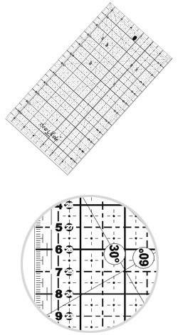 Liniał do patchworku i quiltingu 160x320 mm, linijka podziałka centymetrowa, czarna