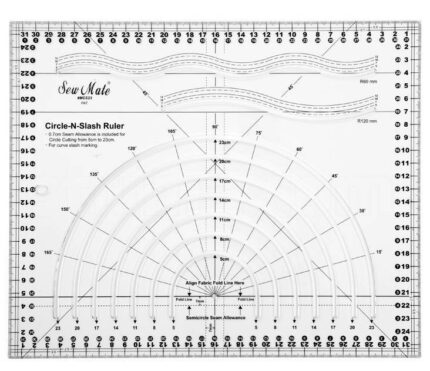 Liniał patchworku i quiltingu, do cięcia po ukosie i na okrągło 320x260 mm