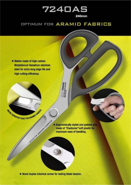 NOŻYCE KAI 7240AS PROFESJONALNE 24 CM JAPOŃSKIE PREMIUM DO KEVLARU I TKANIN TECHNICZNYCH