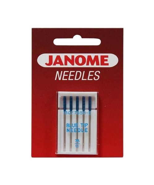 4298 Igły półpłaskie JANOME BLUE TIP specjalne do tkanin i dzianin (do szycia i haftowania)