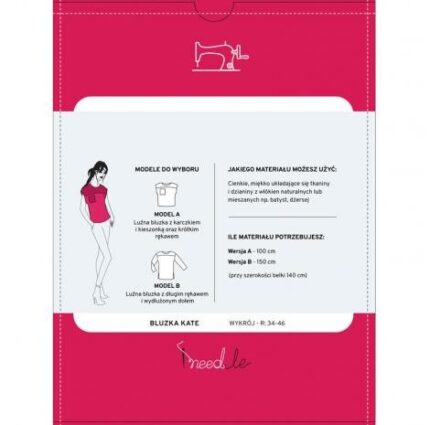 Wykrój na bluzkę damską typu kimono Kate