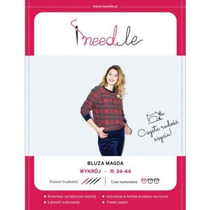 Wykrój na bluzę damską z rękawem raglanowym Magda
