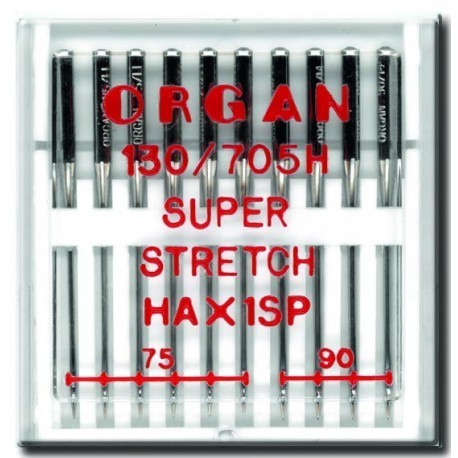 6875 Igły półpłaskie ORGAN HAX1SP SUPER STRETCH MIX do dzianin