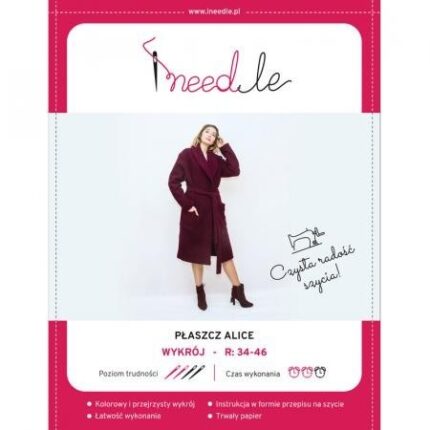 Wykrój na prosty płaszcz damski ALICE iNEEDle