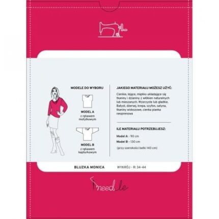 Wykrój na bluzkę damską z dekoltem w łódkę MONICA iNEEDle