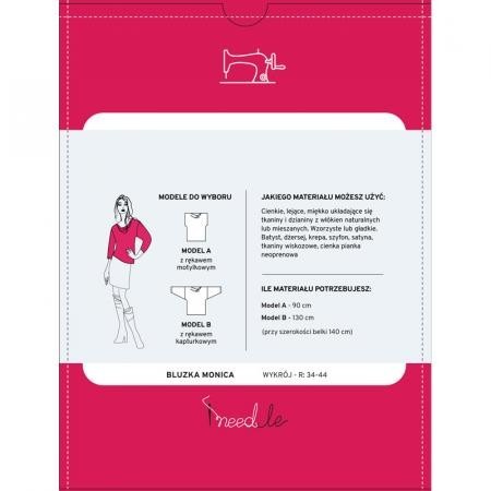 6902 Wykrój na bluzkę damską z dekoltem w łódkę MONICA iNEEDle