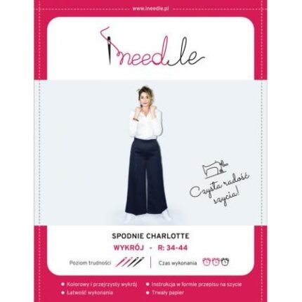 Wykrój na damskie spodnie z szerokimi nogawkami CHARLOTTE iNEEDle