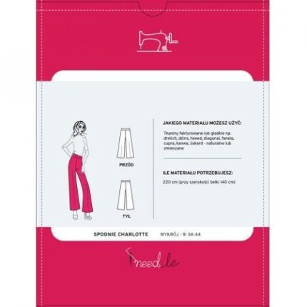 Wykrój na damskie spodnie z szerokimi nogawkami CHARLOTTE iNEEDle