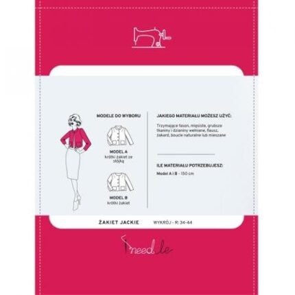 Wykrój na klasyczną damską marynarkę JACKIE iNEEDle
