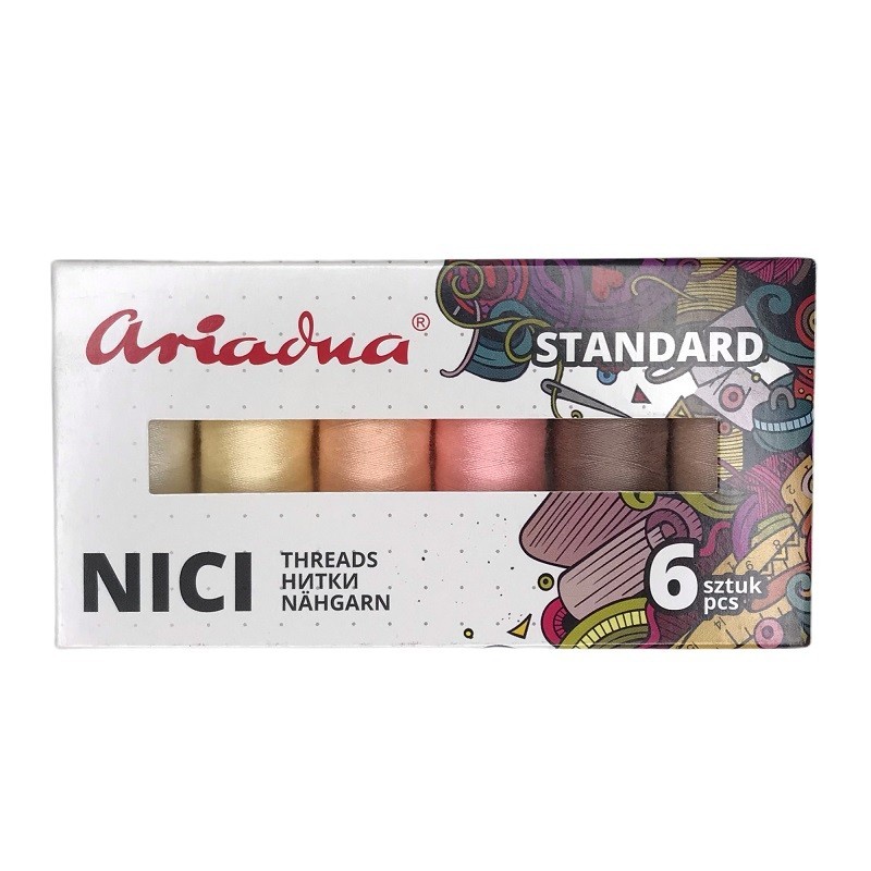 7416 ZESTAW NICI DO SZYCIA ARIADNA TALIA NUDE CIELISTE 6 SZT.